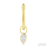 1/3 ctw Bezel Set Marquise Cut Diamond Huggie Earrings in 14K Yellow Gold